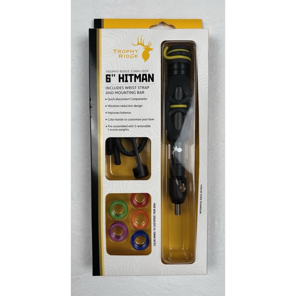 Trophy Ridge Hitman 6" Bow Stabilizer Black Quick Disconnect Archery NIP